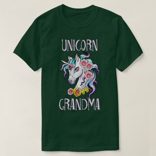 Camiseta Unicorn Grandma Unicorns Theme Birthday Grandmothe (Diseño del anverso)