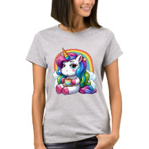 Unicorn Impasible Bebiendo Café Bajo un Arcoíris