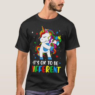 Camiseta Unicorn Its Ok To Be Different Autism Awareness Fo