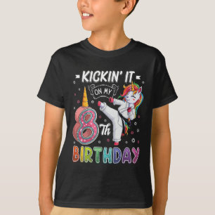Camiseta Unicorn Karate 8 cumpleaños Taek de ocho años