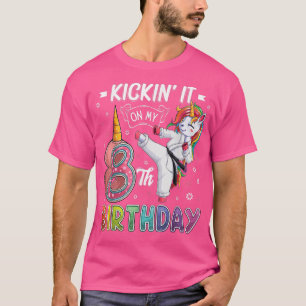 Camiseta Unicorn Karate 8th Birthday Eight 8 Years Old Taek