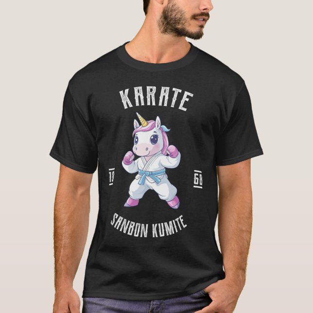 Camiseta Unicorn Karate - Artista Marcial Japonés (Anverso)
