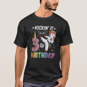 Camiseta Unicorn Karate Tercer Cumpleaños Taek De Tres Años