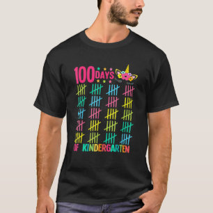 Camiseta Unicorn Kindergarten 100 Días De Colegio Chica Mág