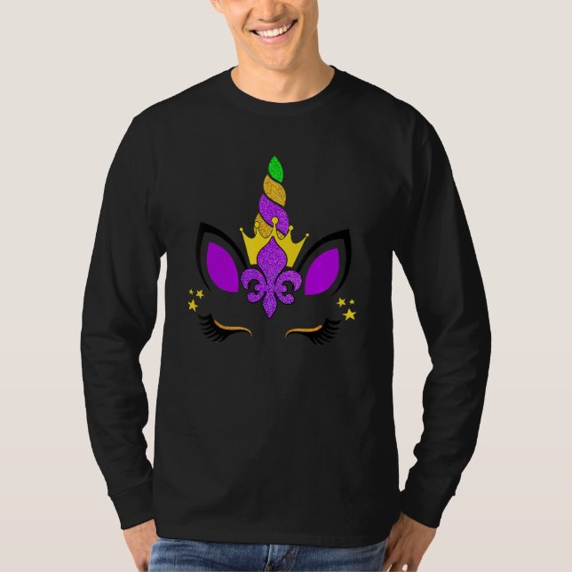 Camiseta Unicorn Mardi Gras Carnival Party Men Women (Anverso)