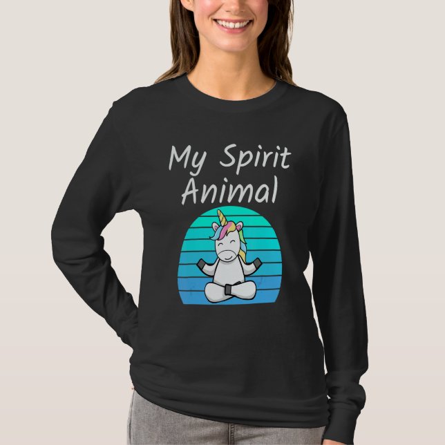 Camiseta Unicorn My Spirit Animal Relaxing Mediation Yoga u (Anverso)