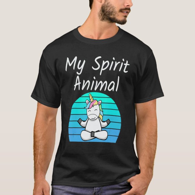 Camiseta Unicorn My Spirit Animal Relaxing Mediation Yoga u (Anverso)