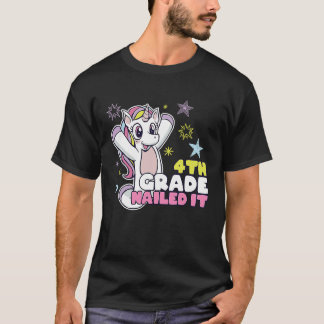 Camiseta Unicorn Niña Linda Graduación 4to Grado 2021 Escue