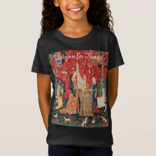 CAMISETA UNICORN PARA MÁGICA DAMA JUGANDO EL ROJO ROJO