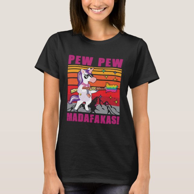 Camiseta Unicorn Pew Pew Madafakas (Anverso)