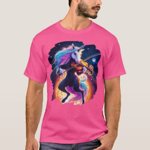 Camiseta Unicorn Playing Violin in Space Magical Violinist