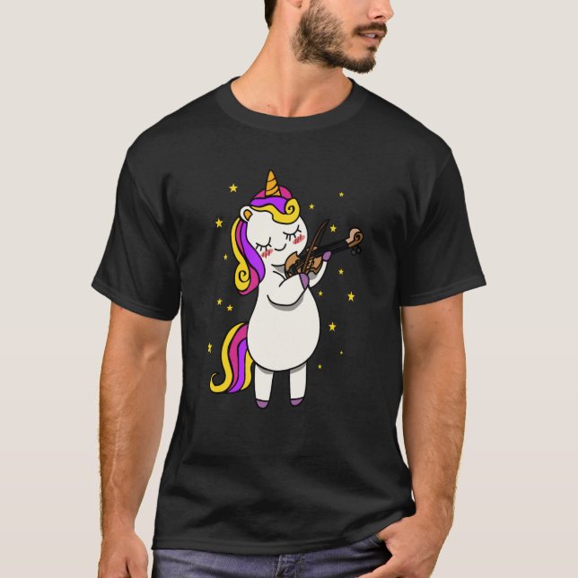 Camiseta Unicorn Playing Violin Magical Violinist Unicorn (Anverso)