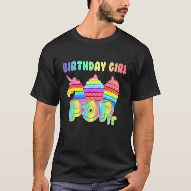 Camiseta Unicorn Pop It Birday Chica Fidget Toy (Anverso)