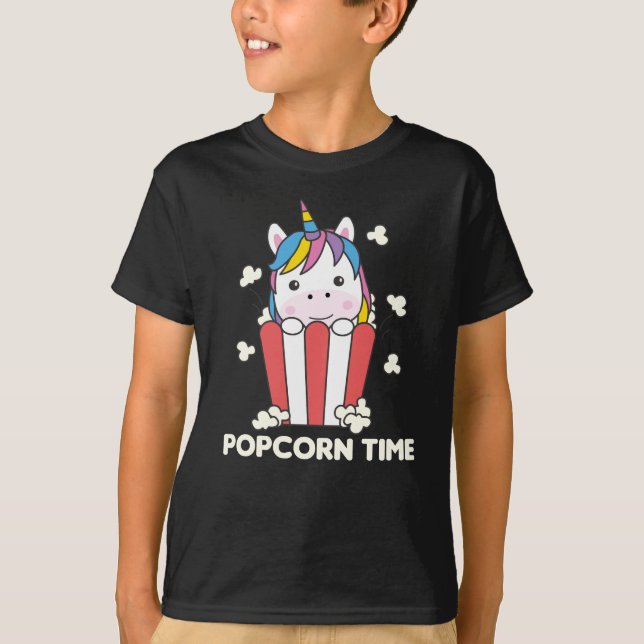 Camiseta Unicorn Popcorn Whats Poppin Funny (Anverso)