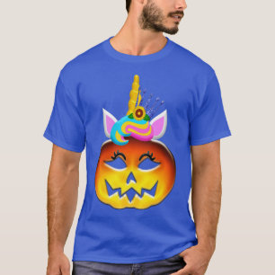 Camiseta Unicorn Pumpkin - Halloween Cute Thanksgiving Girl