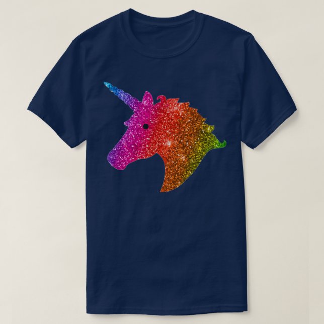 Camiseta Unicorn Purpurina arcoiris (Diseño del anverso)