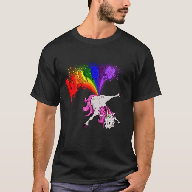 Camiseta unicorn rainbow fart (Anverso)