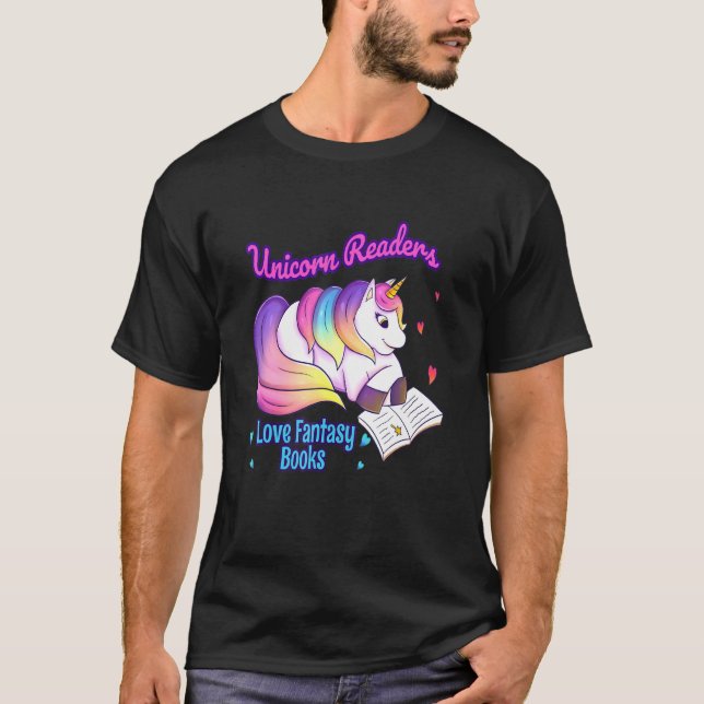 Camiseta Unicorn Readers Love Fantasy Books  2 (Anverso)