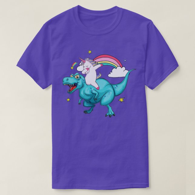 Camiseta Unicorn Riding Dinosaur T rex  Unicorns Rainbow Gi (Diseño del anverso)