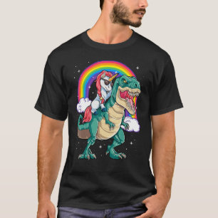 Camiseta Unicorn Riding Rex Dinosaur Boys Girls Men Women R