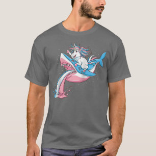 Camiseta Unicorn Riding Trans Pride Shark Transgender Ragla