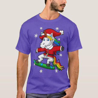 Camiseta Unicorn Santa Snowboard