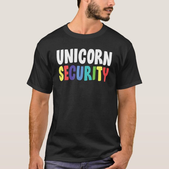 Camiseta Unicorn Security Halloween Dad Mom Daughter Costu (Anverso)
