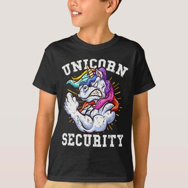 Camiseta Unicorn Security - Manly Muscular Unicorn Lovers  (Anverso)