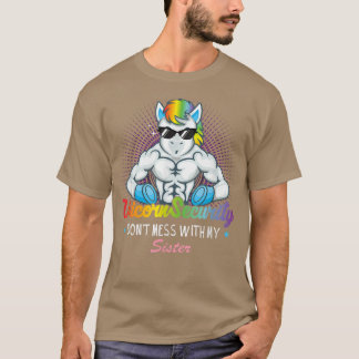 Camiseta Unicorn Security Muscular Brother Don't Mess With 