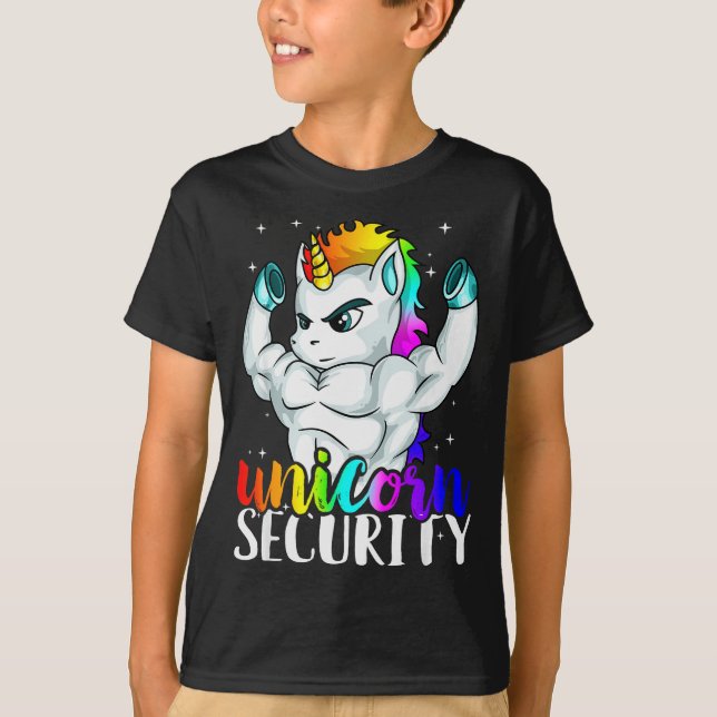Camiseta Unicorn Security Squad Muscle Tee Funny Dad Brothe (Anverso)