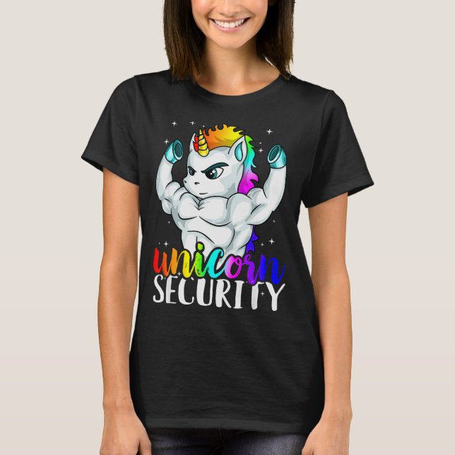 Camiseta Unicorn Security Squad Muscle Tee Funny Dad Brothe (Anverso)