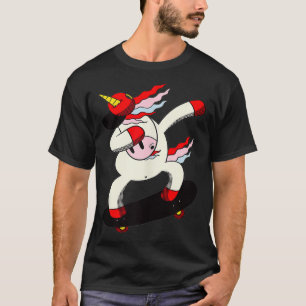 Camiseta Unicorn Skateboard Dabbing Skater Roll Fun Party S