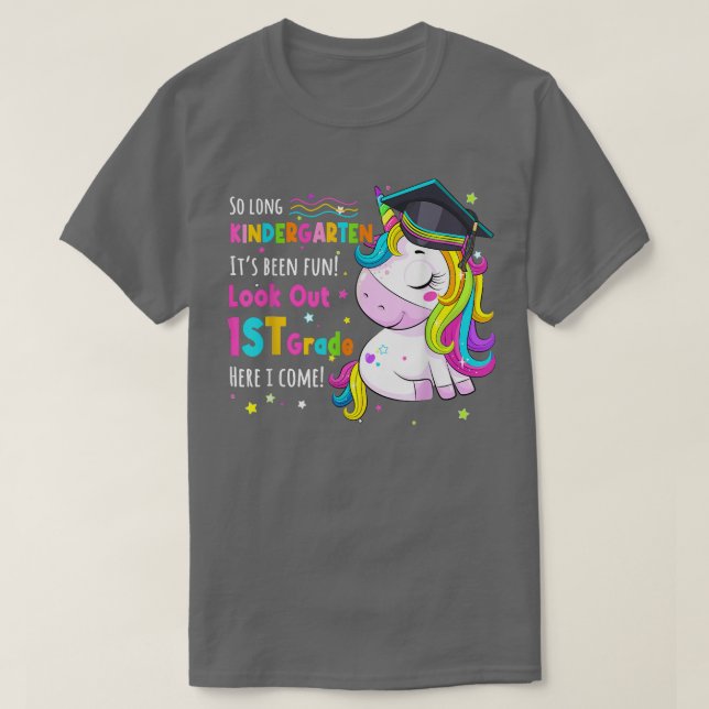 Camiseta Unicorn So Long Kindergarten Look Out 1st Grade He (Diseño del anverso)