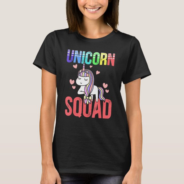 Camiseta Unicorn Squad Friends Rainbow Myth Fairytale Unico (Anverso)