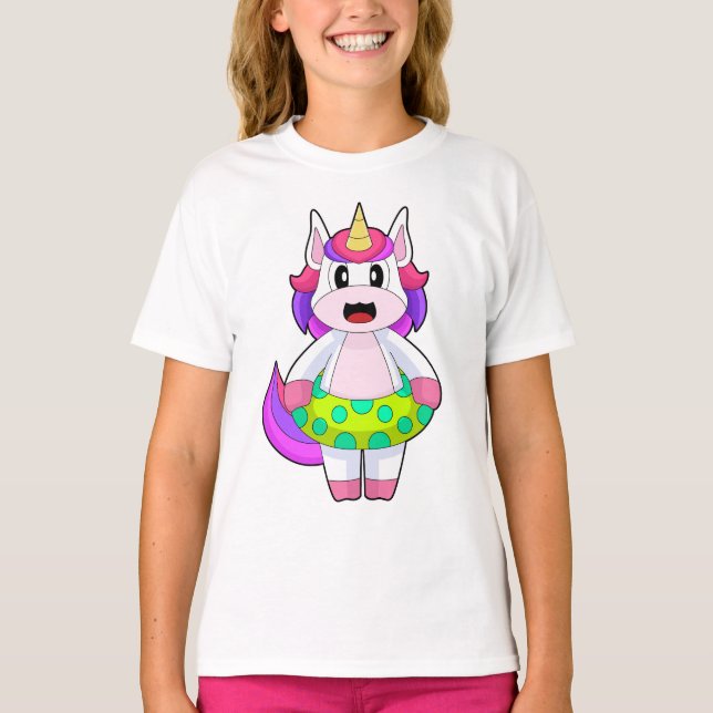 Camiseta Unicorn Swimming Inflatable float Summer (Anverso)