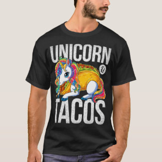 Camiseta Unicorn Tacos T Chicas Mujeres Taco Arcoiris