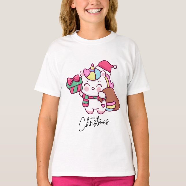 Camiseta Unicorn Tshirt design for Christmas party  (Anverso)