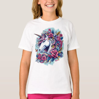 Camiseta Unicorn With Flowers