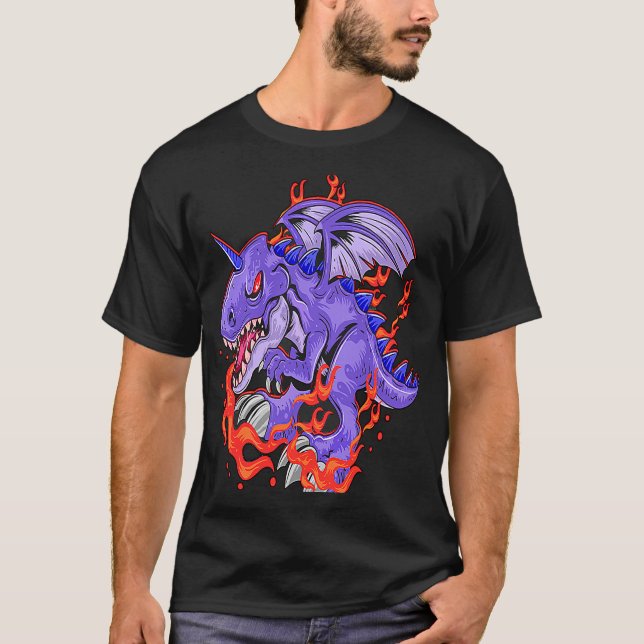 Camiseta Unicornasauro rex Dinosaur rex Flying unicorn (Anverso)