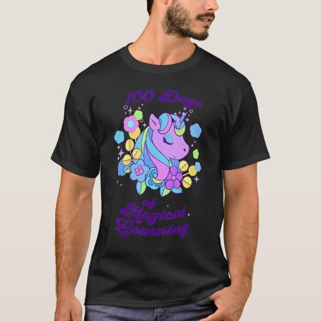 Camiseta Unicornio 100 Días De Aprendizaje Magico Unicornio (Anverso)