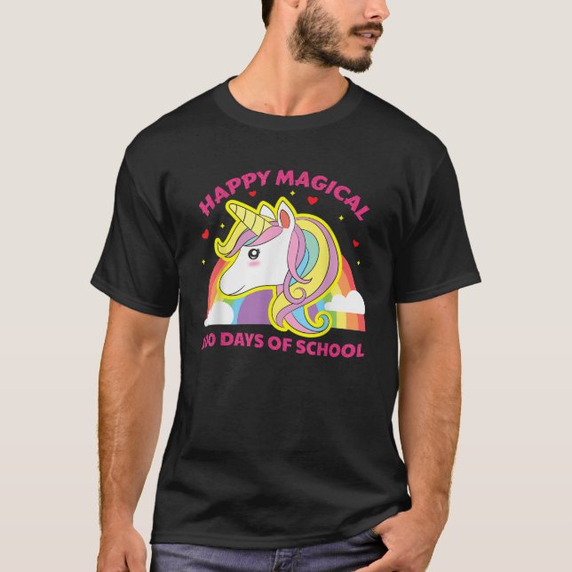 Camiseta Unicornio 100 Días De Ideas Escolares Costume Gi (Anverso)