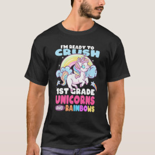 Camiseta Unicornio 1er Grado Aquí Vuelvo A La Escuela 1er G