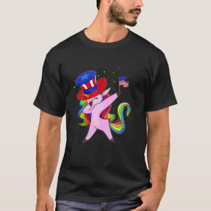 Camiseta Unicornio 4 De Julio Tee Design American Dabbing U