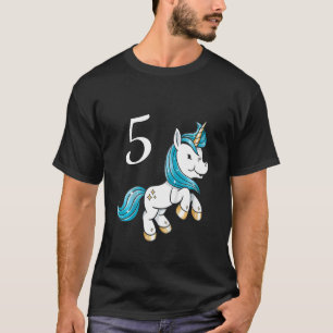 Camiseta Unicornio: 5 años de Chica de cumpleaños infantil