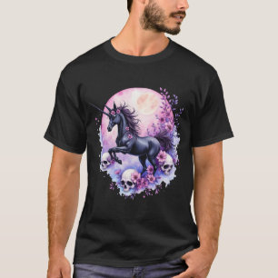 Camiseta Unicornio a la luz de la luna entre rosas olvidada