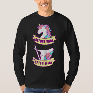 Camiseta Unicornio antes del caballo Fiesta de vino