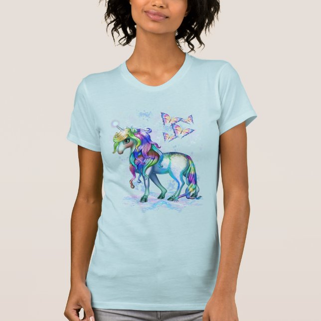 Camiseta Unicornio arcoiris. (Anverso)