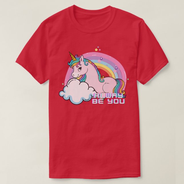 Camiseta unicornio arcoiris (1) (Diseño del anverso)