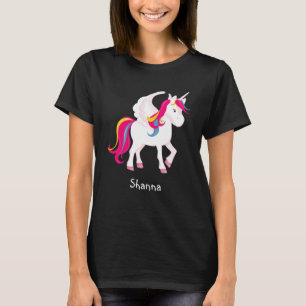 Camiseta Unicornio arcoiris con nombre personalizado