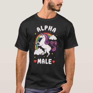 Camiseta Unicornio arcoíris macho alfa divertido divertido